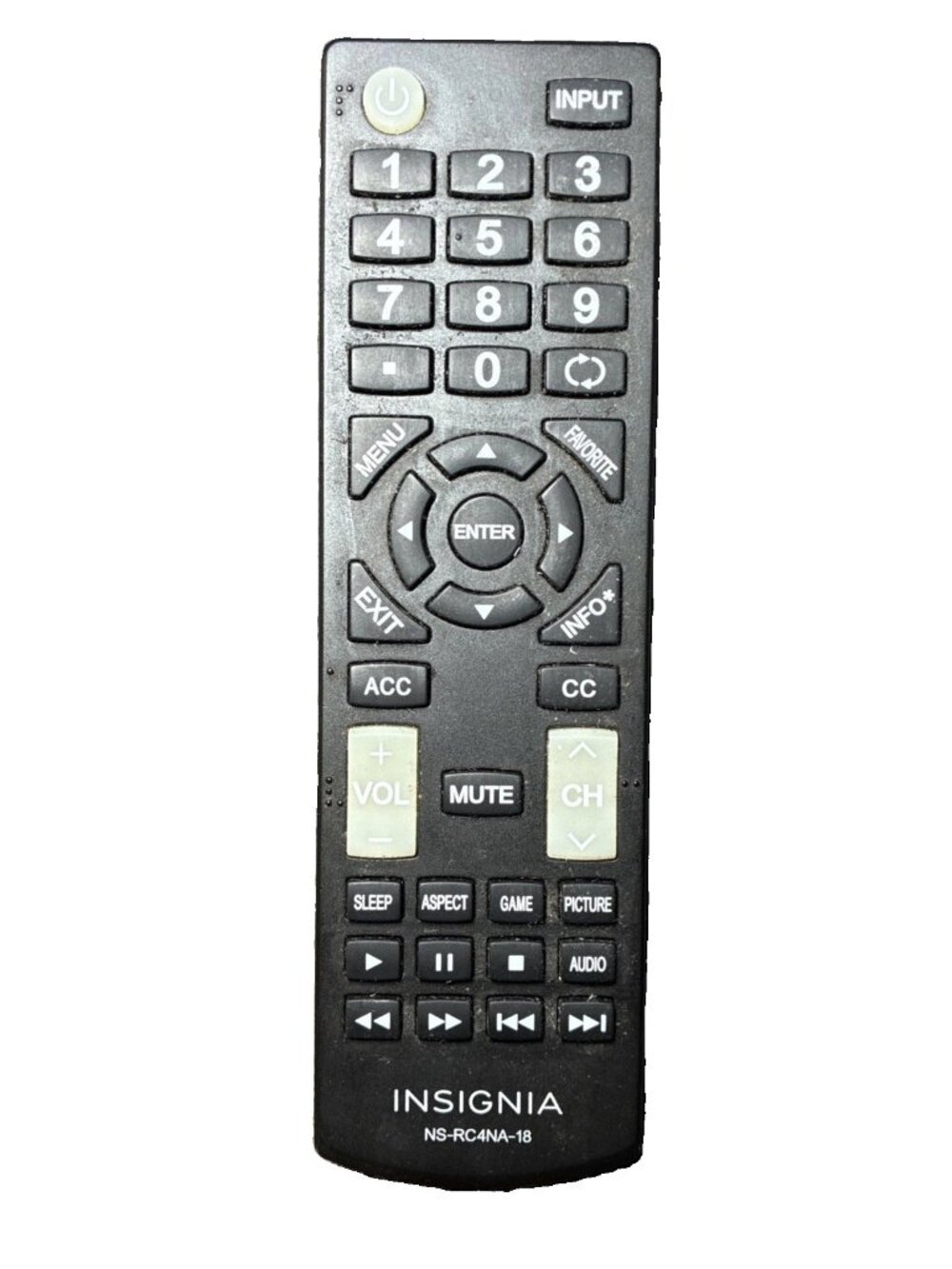 Insignia Remote Control (NS-RC4NA-18) for Select Insignia TVs - Black
